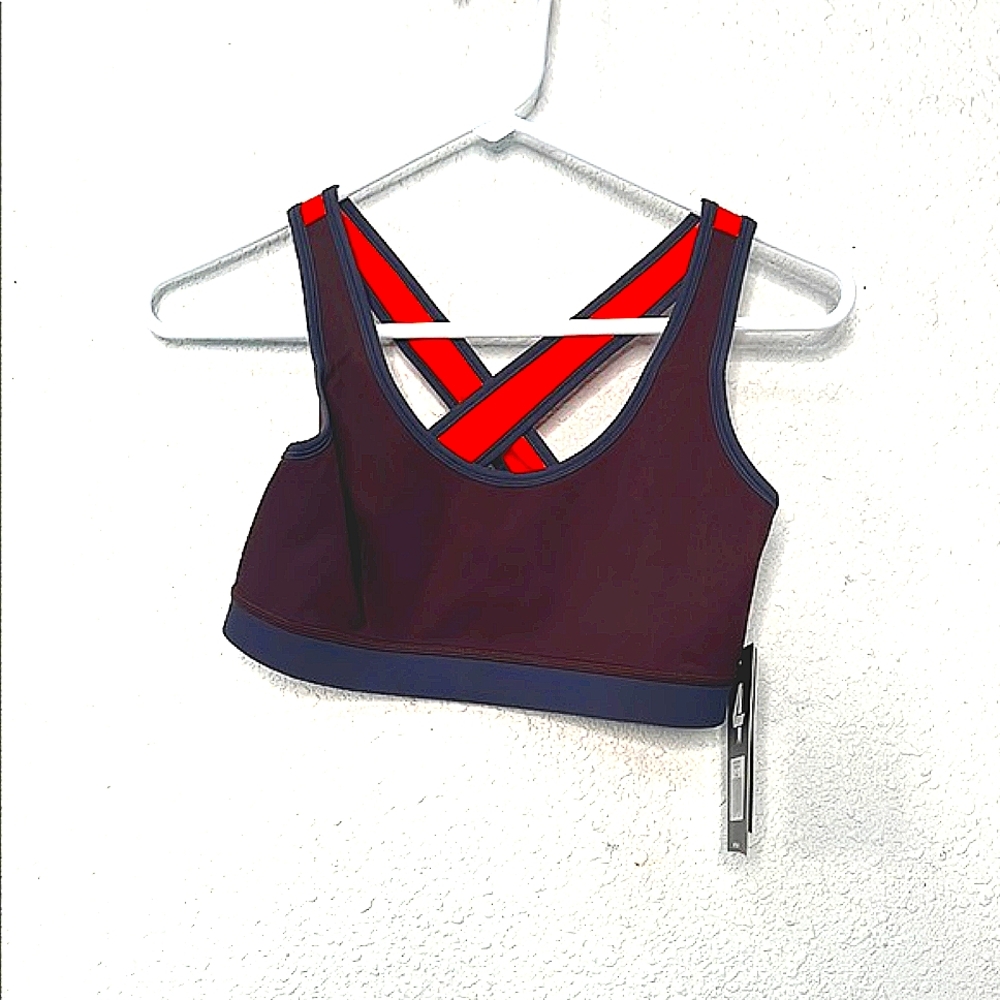 Four Laps Women's Small Dark Purple Sports Bra racerback NWT